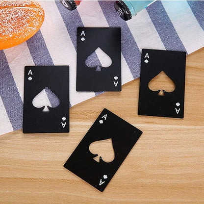 Ace Of Spades Bottle Opener Credit Card Size Pocker Cap Opener Portable Stainless Steel Can Opener (8 Pack Black & Silver) - Image 4