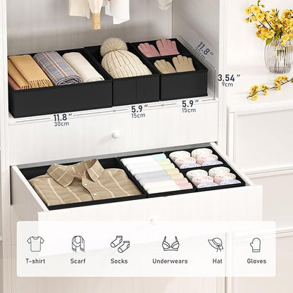 DIMJ Drawer Organizer Clothes Storage - 28 Pack Baby Dresser Organizer for Nursery, Foldable Closet Drawer Organizer Bins for Bedroom Organization, Fabric Storage Dividers for Socks, Underwears, Bras - Image 2
