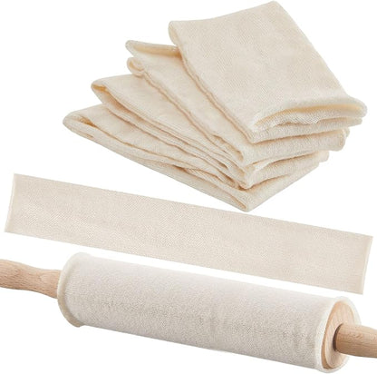Patelai Set of 8 Rolling Pin Covers 14.96 x 1.97 Inch Cotton White Rolling Pin Sock Sleeve for Baking