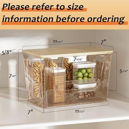 Delamu 4 Pack Pantry Organizers and Storage,Trash Bag Dispenser with Bamboo Top,Stackable Trash Bag Dispenser Under Sink Organizer for 4-30 GalBags,Onion,Potato,Fruits,Clear - Image 2