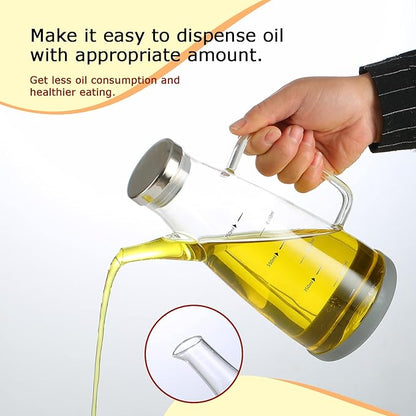 Oil Dispenser for Kitchen, 34OZ Glass Oil Bottle with Drip Free Spout and Non Slip Bottom, High Borosilicate Glass, 1000ml Capacity for Olive Oil, Vinegar, Soy Sauce, Cooking