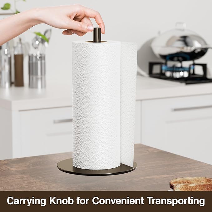Oil-Rubbed Bronze Paper Towel Holder - Free-Standing Kitchen Roll Holder, Classic Fashion Roll Dispenser for Any Kitchen - Image 4
