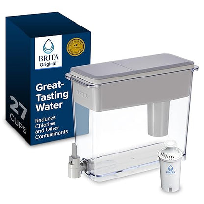 Brita UltraMax Large Water Dispenser With Standard Filter, BPA-Free, Reduces Copper, Cadmium and Mercury Impurities, Lasts 2 Months or 40 Gallons, Includes 1 Filter, Kitchen Accessories, Large 27-Cup by Brita