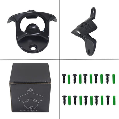 Black Bottle Top Opener Wall Mounted,Classic Open Here Beer Opener Mountable, Handy Post Mount Beer Cap Opener Gifts (5 PCS) - Image 5
