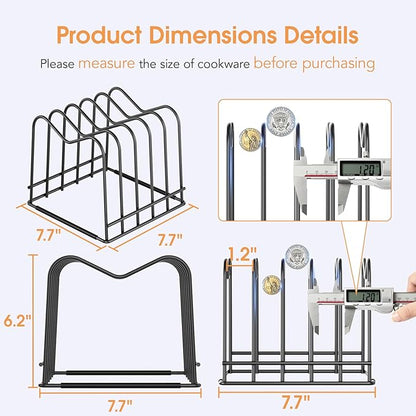 ORDORA 2 Pack Cutting Board Holder Stand Rack Organizer for Cabinet, 5mm Wire Storage Rack for Countertop, Baking Cookie Sheet Pan Organizer inside Cabinet, Chopping Board Holder for Pots and Skillets - Image 4