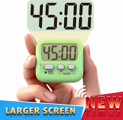 Antonki 2 Pack Digital Timer for Kids, Magnetic Countdown Kitchen Timers for Cooking, Egg, Classroom, Teacher, Exercise, Study, Oven - Battery Included - Image 4