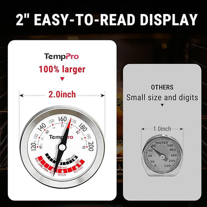 TempPro APT200 Meat Thermometer for Cooking with Extra-Large 2-Inch Dial, Analog Dial Food Cooking Thermometer for Poultry, Ham, Pork, Beef Candy Making Accessory (Previously ThermoPro) - Image 5