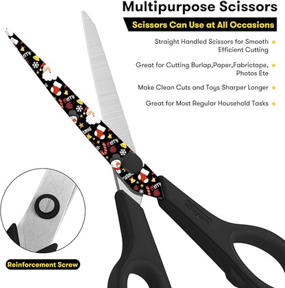 iBayam All Purpose Scissors for Construction Scrapbook Kraft Craft Paper, Gifts Wrapping Packing Paper Cutter Tool, 3 Pack Ultra Sharp 8" Thick Blade Comfort-Grip Scissors for Moving Package Supplies - Image 7