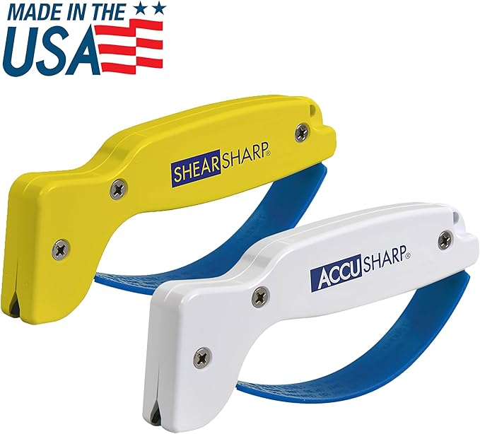 AccuSharp Hand-Held Carbide Blade Sharpener & ShearSharp Scissor Sharpener, Restores and Hones Straight & Serrated Knives, Revives the Edge of General Purpose Scissors - Image 2