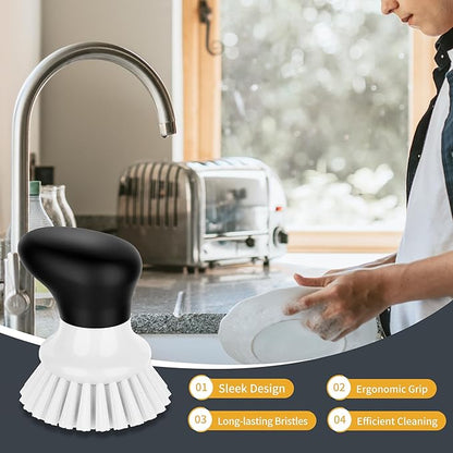 MR.SIGA Dish Scrub Brush, Palm Brush Dish Scrubber with Ergonomic Grip, Kitchen Brushes for Dishes, White, Pack of 2 - Image 6