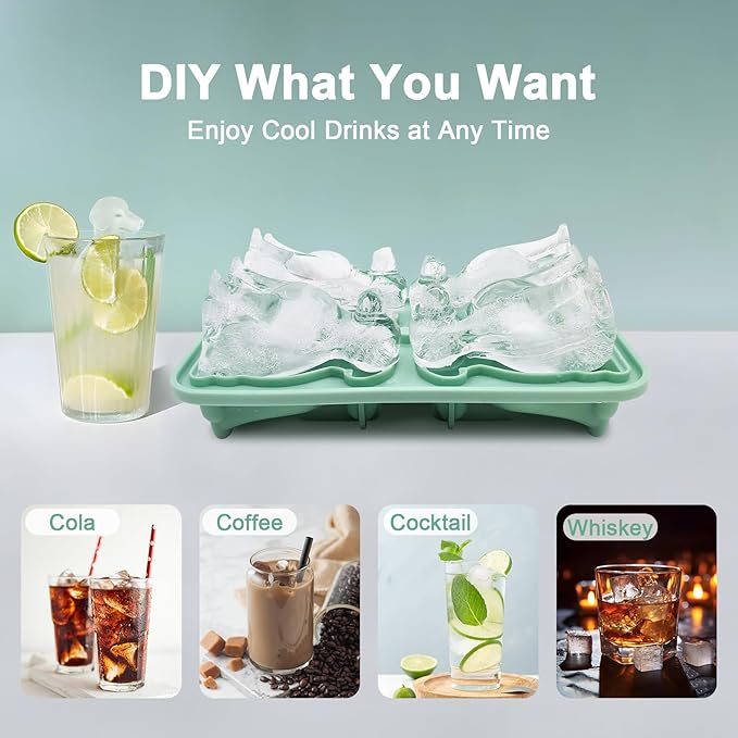 3D Labrador Ice Cube Tray Silicone Large Ice Cube Molds Fun Shapes Dog Ice Cube Trays for Freezer, Ice Mold for Whiskey, Cocktails, Iced Coffee, Cute Dog Gifts for Women Men