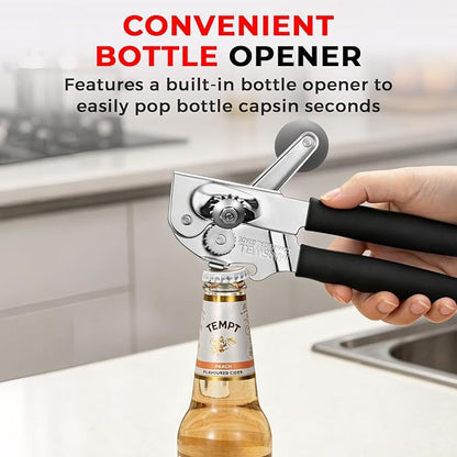 MARSWELL Heavy Duty Can Opener for Large Cans, Extra-Long Handles & Oversized Knob for Easy Cranking, Commercial Manual Hand Crank Opener Opens Big #10 Cans Smoothly, Strong All-Steel Construction - Image 6