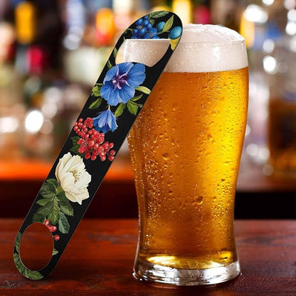 Flowers Stainless Steel Bottle Opener Poppy Wild Roses Cornflower with Leaves Watercolor Floral Romantic Flat Beer Bottle Opener Keychain for Home Kitchen Bar Restaurant Party Birthday Gift