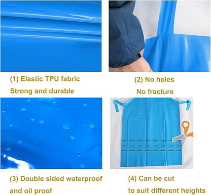 ELEBOX Waterproof Oil Proof Bib Apron Utility Apron Chemical Resistant Apron with Sleeve Work Apron Ultra Lightweight - Image 5