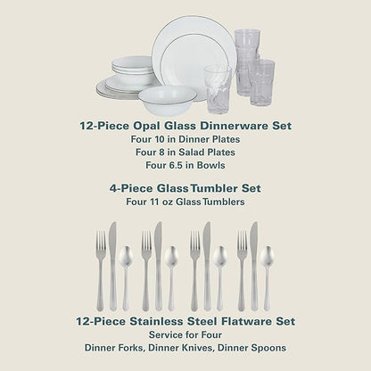 Gibson Home 74 Piece Kitchen in a Box Pots and Pans Cookware, Plates and Bowls Dinnerware, Cutlery Knife Block, Flatware Utensils, Tools & Gadgets, Storage, Glasses Set - Image 5