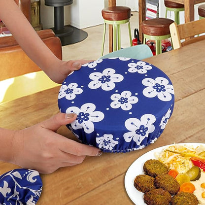 10Pcs Reusable Bowl Covers In 5 Size, Stretch Cloth Fabric Dish Cover Kitchen Storage Containers Lids for Fruits Food Leftover Dough Bread Proofing (Elegant style)