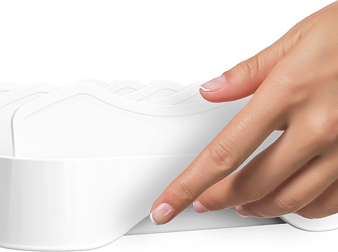 Simple Houseware Food Container Lid Organizer, Adjustable Dividers Lids Storage, 10''x8'', White - Image 7