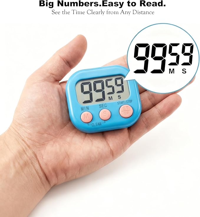 Digital Timer for Classroom Teachers Students, Magnetic Kitchen Countdown Timer, Easy Timers for Kids Homework Study Cooking Gym Game, 6 Pcs - Image 4