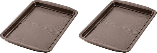 Circulon Nonstick Bakeware, Nonstick Cookie Sheet/Baking Sheet - 10 Inch x 15 Inch, Chocolate Brown (Pack of 2) by Circulon
