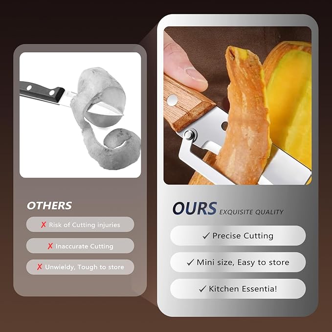 2026 New 2 Pack Multifunctional Vegetable Peeler, 2-in-1 Peelers For Kitchen with Bottle Opener, Sharp Stainless Steel Swivel Blade, Wooden Handle, For Vegetables or Fruits that Need to Be Peeled - Image 3