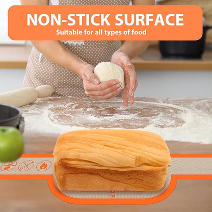 Silicone Bread Sling Oval and Round, 2Pcs Non-Stick Reusable Bread Sling, Sourdough Tools & Dutch Oven Accessories, Orange - Image 3