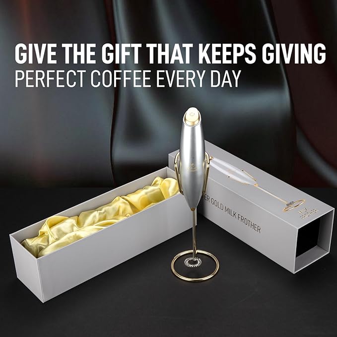 Zulay Kitchen Executive Series Luxury Gift Milk Frother with 4 Duracell Batteries – Handheld Electric Foam Maker for Coffee, Lattes & Hot Chocolate – Deluxe Finish, Ultimate Gift for Coffee Lovers - Image 4