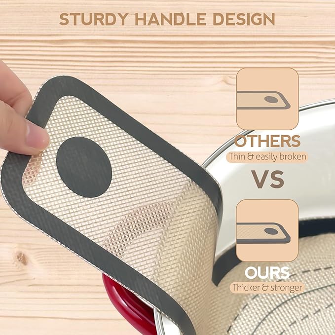Silicone Bread Sling for Dutch Oven, Non-Stick & Easy to Clean Bread Baking Mat Set, 2 Pcs Reusable Bread Sling with Long Handle to Transfer Sourdough (Gray, 2PCS Round) - Image 6