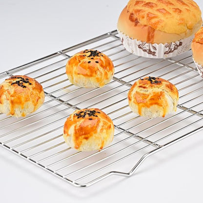 Cooling rack,2-Pack Heavy-Duty Stainless Steel wire rack for cooking (16.5"x11.5") - Oven Baking Wire Rack for Sheet Pans, Bread, Dishwasher Safe & Non-Toxic Metal Grates - Image 5