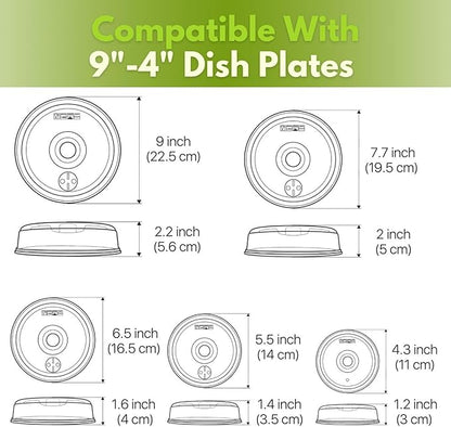 Flexzion Microwave Plate Covers Set of 5 - BPA-Free Microwave Cover with Adjustable Steam Vent, Dishwasher Safe Microwave Splatter Cover, Transparent Plastic Food Covers for Microwave Cooking - Image 6