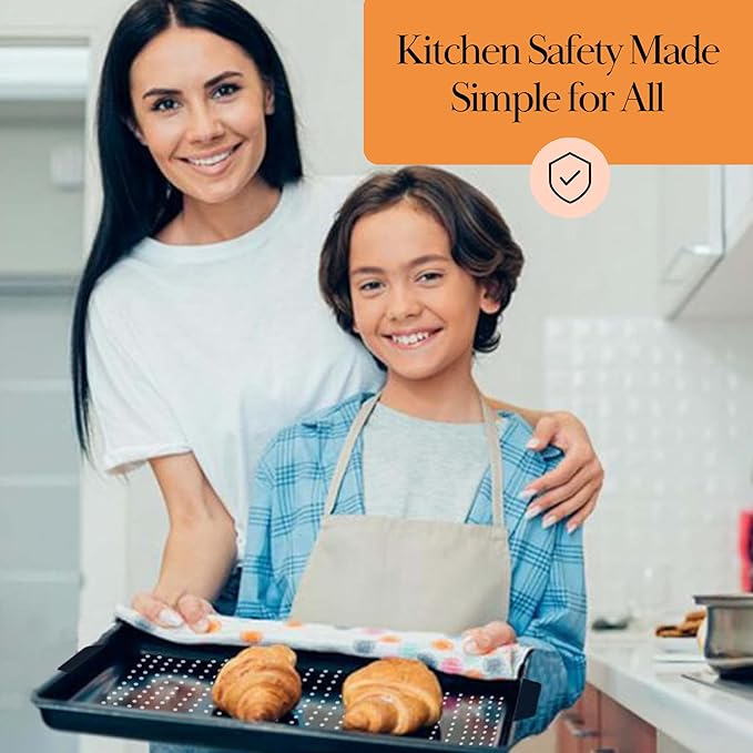 Baking & Splatter Screen for Frying Pan Beckon Ware | USA Brand | 17.5 x 12 Inch, Black, Multi-Use Silicone Baking Rack for Oven, and Stove – Grease Splash Guard, Baking Supplies, Pastry Sheet - Image 6