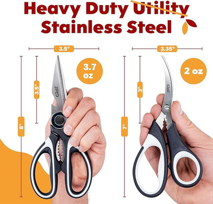 Kitchen Shears by Gidli - Liftime Replacement Warranty* - Includes Seafood Scissors As a Bonus - Heavy Duty Utility Stainless Steel All Purpose Ultra Sharp Scissors for Food/Cooking - Image 8