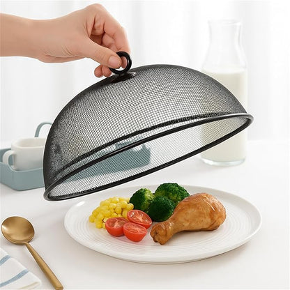 8 Pack Metal Mesh Screen Food Covers, 2 Large (18.5”) and 6 Small (11”) Sets, Reusable Metal Mesh Food Covers for Outdoors, Camping, Picnics and Parties