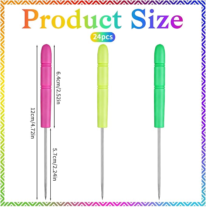 TIESOME 24Pcs Sugar Stir Needle Scriber Needle Biscuit Icing Pin DIY Baking Pin Stainless Steel Pin Cake Decorating Needle Tool