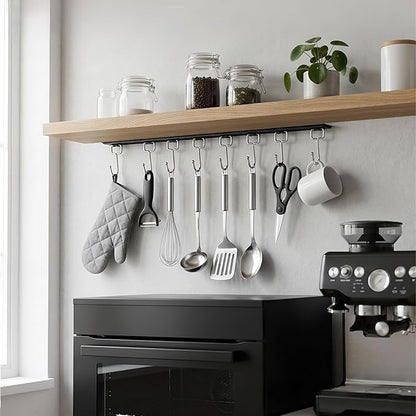 Cociat 2PCS Utensil Racks with 8 Hooks 17 Inch Kitchen Utensil Holders Hanging Utensil Rack Multifunctional (17 inch) - Image 5