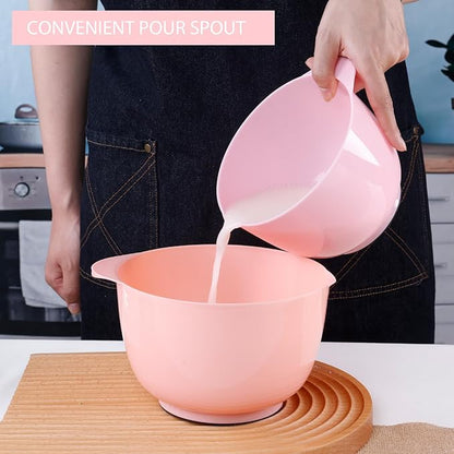 BoxedHome Classic Mixing Bowl Set, BPA Free Plastic, Microwave and Dishwasher Safe (Set of 4, Pink), 4.5 quarts - Image 5