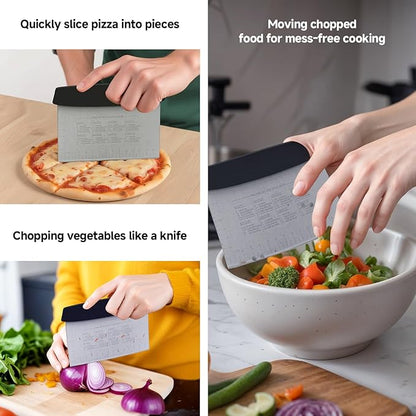 Vaincre Bench Dough Scraper Cutter - 2PCS 6" Stainless Steel Chopper Baking Scraper Spatula with Measuring Scale, Bench Chopping Knife, Kitchen Cooking Utensils Tool for Pastry, Food, Bread - Image 7