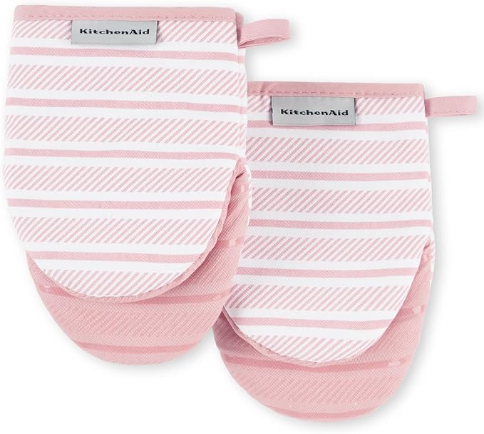 KitchenAid Albany Mini Oven Mitt 2-Pack Set, Dried Rose, 5.5"x8" by KitchenAid