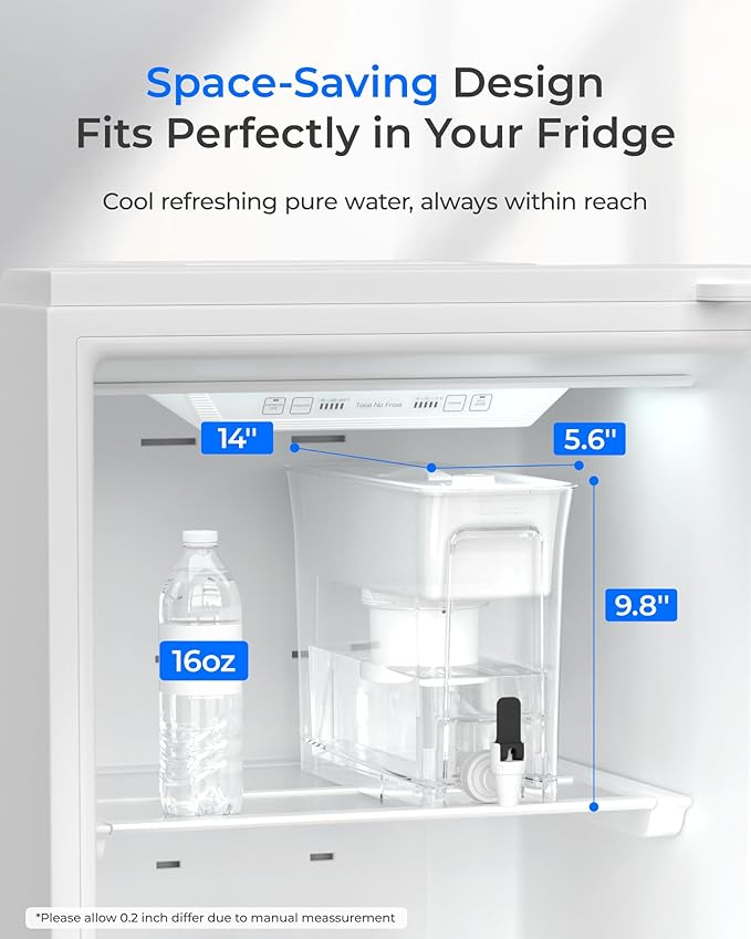 Waterdrop Fluoride-Reducing Water Filter Dispenser, 35-Cup, 150-Gallon Long-Life, Large Capacity, Reduces Chlorine, PFOA/PFOS and More, BPA Free, White (with 1 Filter) - Image 7
