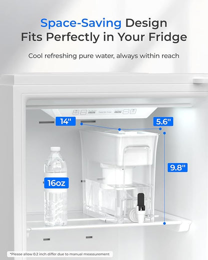 Waterdrop Fluoride-Reducing Water Filter Dispenser, 35-Cup, 150-Gallon Long-Life, Large Capacity, Reduces Chlorine, PFOA/PFOS and More, BPA Free, White (with 1 Filter) - Image 7