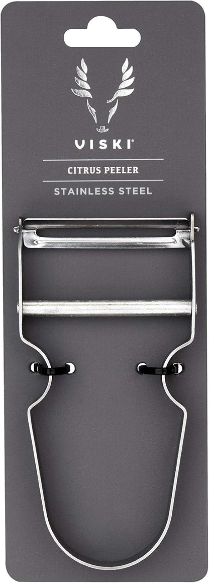 Viski Citrus Peeler Tool, Fruit Peeler for Cocktails, Bar Peeler Stainless Steel, Lemon Peeler, Professional Grade Cocktail Peeler, Bartender Tools