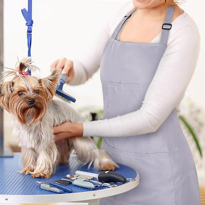Noverlife Hair Stylist Apron with 4 Pockets, Hair Resistant 34 Inch Long Hairdresser Aprons w/Adjustable Strap for Salon