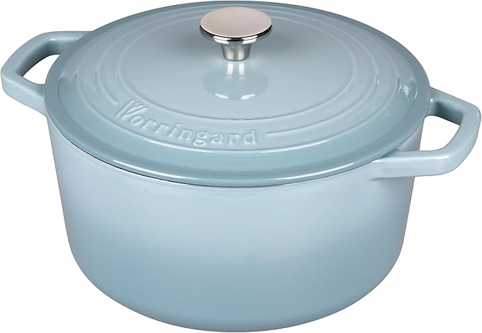 VORRINGARD Enameled Cast Iron Dutch Oven Pot with Lid, for Bread Baking, Round Bread Oven- include Sourdough Bread Baking Supplies Set, 6QT, Sea Salt - Image 7
