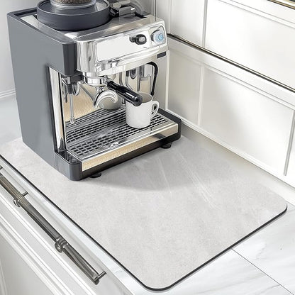 Findosom Dish Drying Mat, 12"x 20" Super Absorbent & Hide Stain Coffee Mat, Cuttable Drying Mat for Kitchen Counter, Coffee Bar Accessories, Under Dish Rack, Espresso Machine, LightGrey-2 - Image 7
