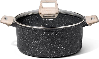 CAROTE Nonstick Stock Pot with Lid Soup Pot, 6 Quart Casserole with Lid, Easy to Clean Non Stick Cooking Pot,Pasta Pot by CAROTE
