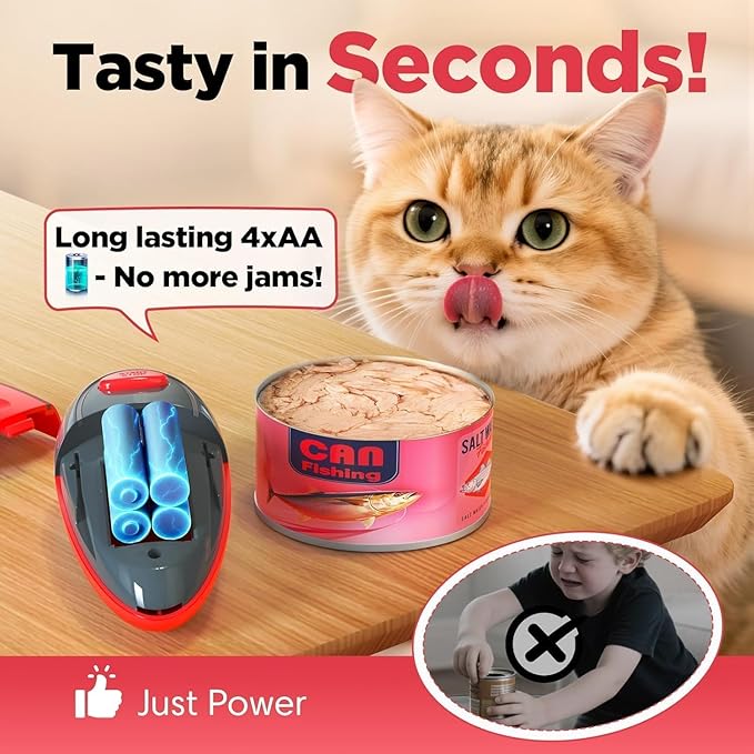 One Touch Electric Can Opener Fits Almost All Can Sizes for Seniors with Arthritis, Hand Held Battery Operated Can Opener with Smooth Edge, Food Safe Kitchen Gadgets Automatic Can Opener for Kitchen - Image 9