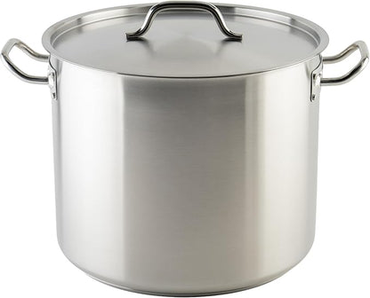 Winware Stainless Steel 32 Quart Stock Pot with Cover, Silver by Winco