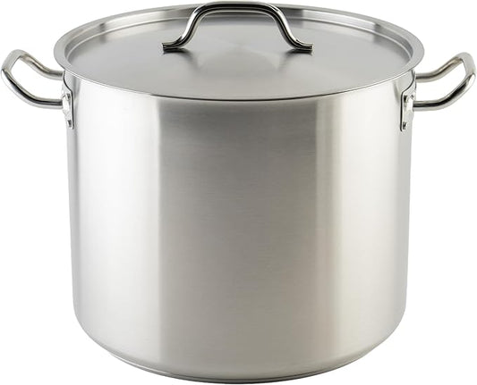 Winware Stainless Steel 32 Quart Stock Pot with Cover, Silver by Winco