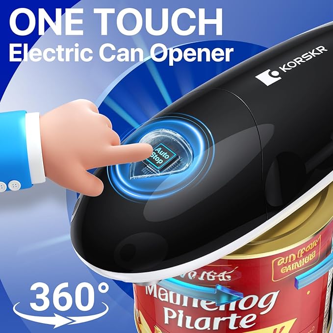 Electric Can Opener, Can Opener for Seniors, Suitable for Any Size Cans, Hands Free, Smooth Edge, Battery Powered, Automatic Can Opener is an Ideal Kitchen Gadget for Women and Left Handed People - Image 5