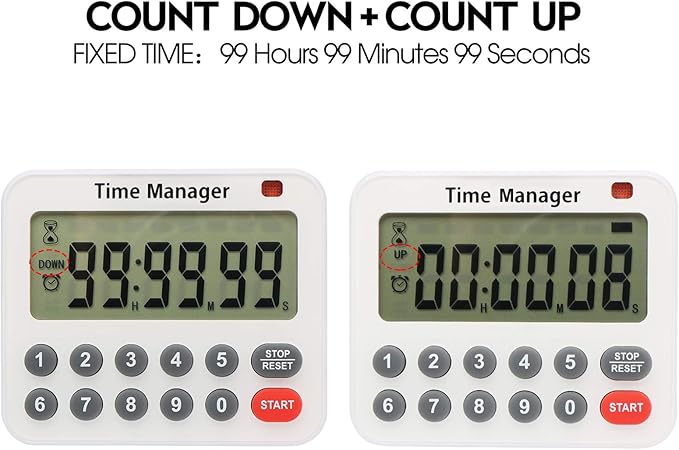 AIMILAR Magnetic Digital Kitchen Timer with Direct Numerical Keypad, Loud Alarm - 99Hr Countdown Count Up Timer for Cooking Baking Classroom, Batteries Included - Image 2