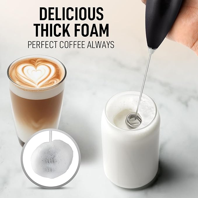 Zulay Kitchen Whisk Milk Frother with 4 Duracell Batteries - Powerful Handheld Foam Maker for Coffee, Lattes, Matcha, Hot Chocolate & Cappuccinos - Whip Creamy Froth in Seconds - Image 2